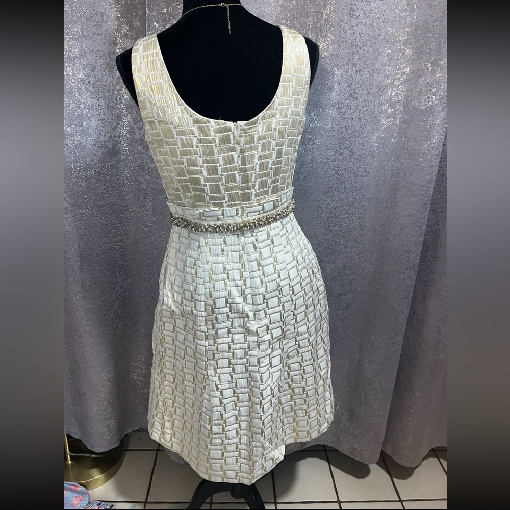 Kay Unger White & Gold Dress - Picture 3 of 4